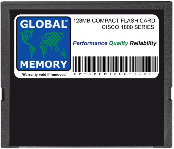 128MB COMPACT FLASH CARD MEMORY FOR CISCO 1800 SERIES ROUTERS (MEM1800-128CF)